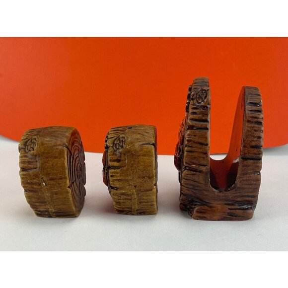 Vintage 70s salt & pepper shakers, Florida souvenirs, ceramic log shaped - Picture 7 of 10